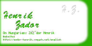 henrik zador business card